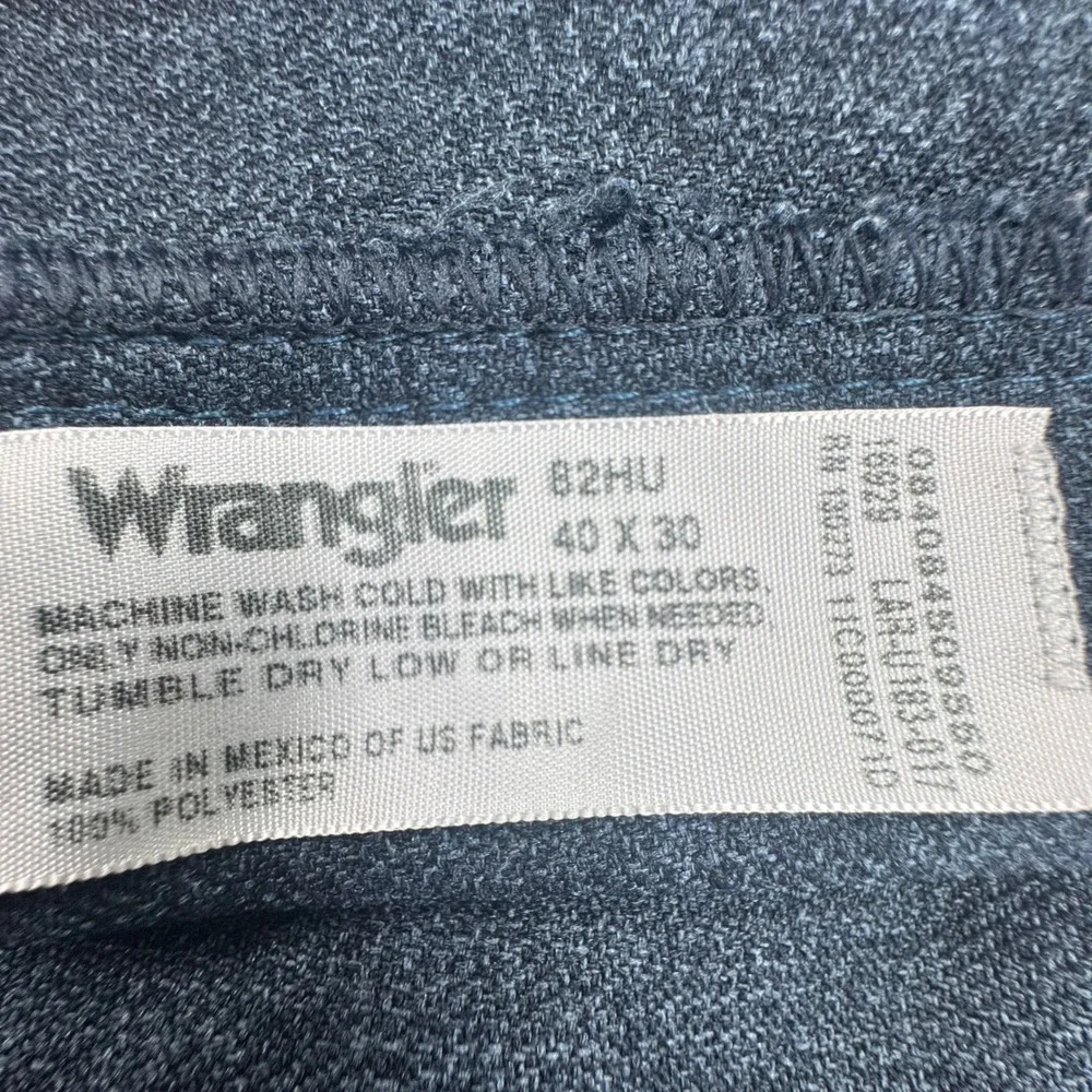 Wrangler Dress Jeans Mens 40x30 Blue Gray Good Heathered Western 82HU Polyester‎